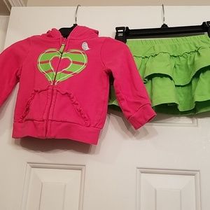 Children's Place hoodie & skirt w/ built-in shorts